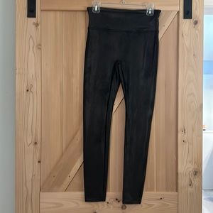 SPANX faux leather leggings in BLACK. Never worn.